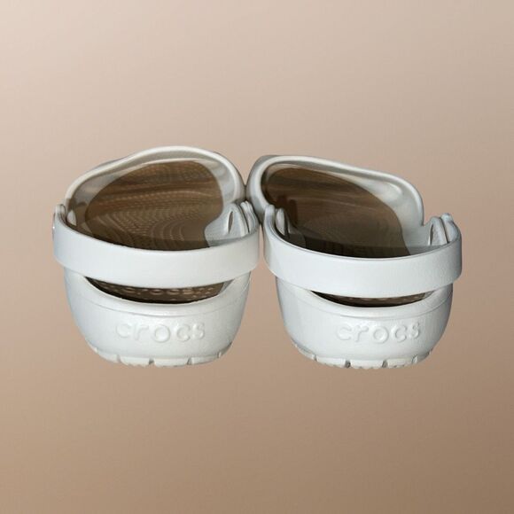 Crocs Espresso & Off White Cleo II Mary Jane’s Women's Sandal Size 10 - Picture 4 of 7